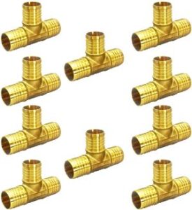 Supply Giant QYUF0012 PEX Barb Tee Pipe Fittings Brass