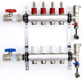 PEX Manifold Radiant Floor Heating Set 4 Loop System